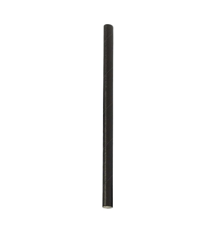Papírová Rovná Brčka Černá Ø8mm 14cm (6.000 Ks) Papírová Rovná Brčka Černá Ø8mm 14cm (6.000 Ks)