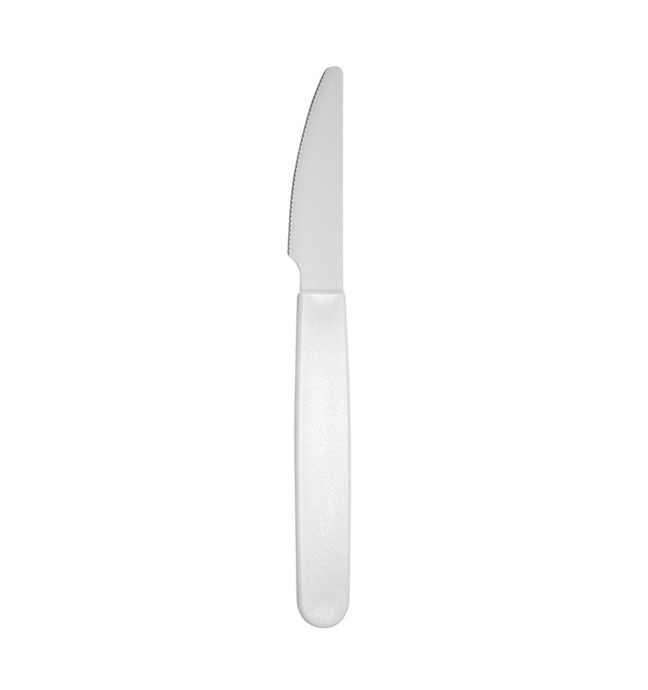 Nůž Opakovaně použitelné Odolné PP Bílá 18,5cm (6 Ks) Nůž Opakovaně použitelné Odolné PP Bílá 18,5cm (6 Ks)