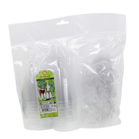 Plastové Sklenice na Víno s Černou Průhledný 200ml 2P (400 Ks)