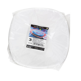 Plastové Misky PP "Square" Bílý 1250ml Ø21cm (3 Ks)