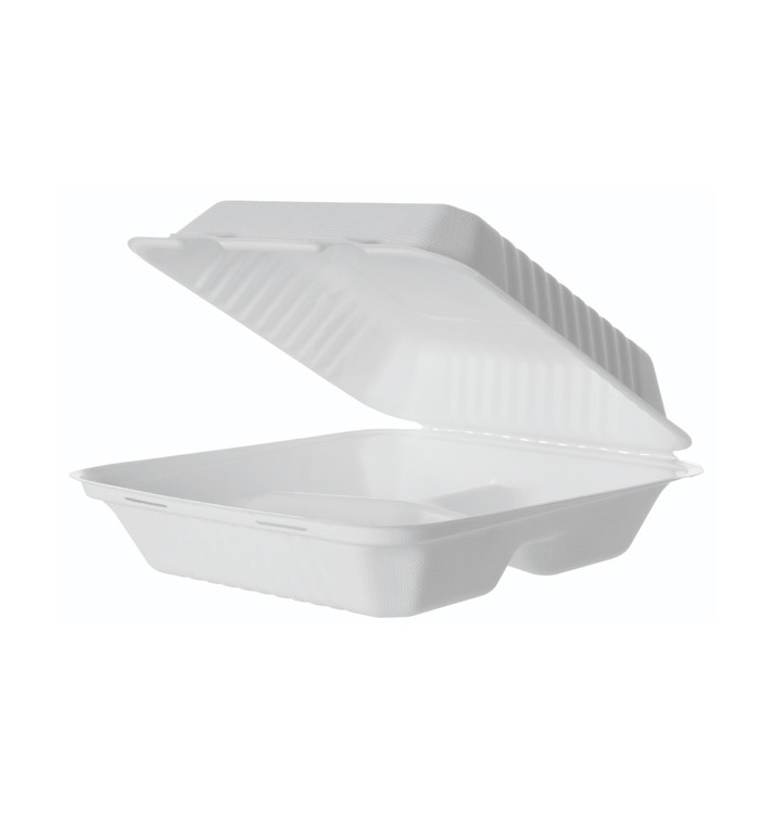 Obaly s Víčkem z Cukrové Třtiny + PLA 3 Vrstvami 23x23x7,5cm (50 Ks) Obaly s Víčkem z Cukrové Třtiny + PLA 3 Vrstvami 23x23x7,5cm (50 Ks)