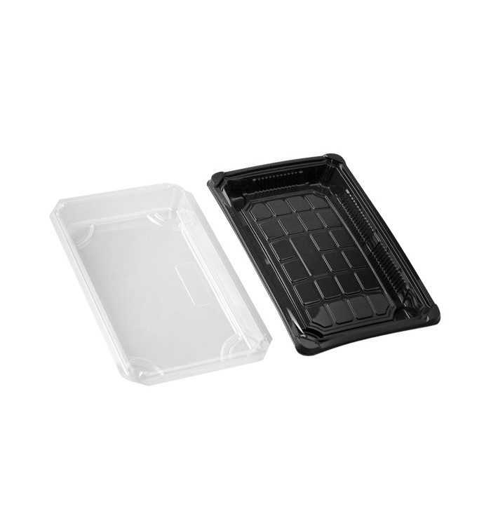 Obaly s Víčko Sushi PLA Černá 15,0x23,0 cm (600 Ks) Obaly s Víčko Sushi PLA Černá 15,0x23,0 cm (600 Ks)