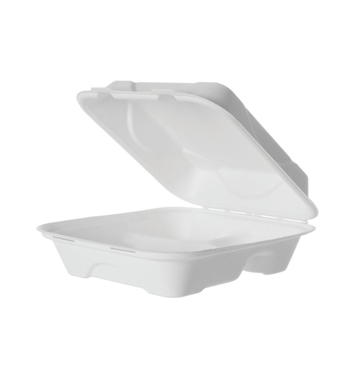 Menu Box z Cukrové Třtiny 3 Vrstvami Bílý 20x20x7,5cm (50 Ks) Menu Box z Cukrové Třtiny 3 Vrstvami Bílý 20x20x7,5cm (50 Ks)