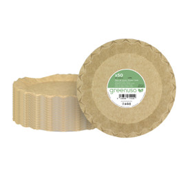 Kartonové Talíře Kraft “Flower” Ø18cm 225g/m² (700 Ks)