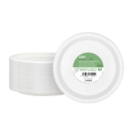 Kartonové Talíře Kulatý Proti Tukům Bílá Ø22cm 220g/m² (50 Ks)