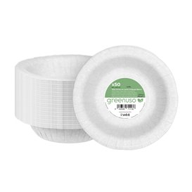 Kartonové Talíř Hluboký Proti Tukům Bílá Ø19cm 250g/m² (50 Ks)