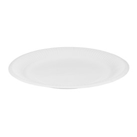 Papírové Talíře Kulaté “Radial” Bílé Ø23cm 200gr/m² (650 Ks)