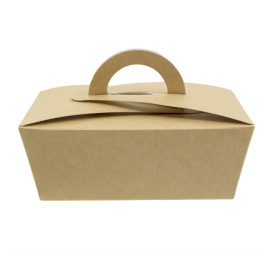 Krabička " párek v rohlíku " Kraft s Ouškem 12x9x5cm 750ml (25 Ks)