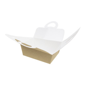 Krabička " párek v rohlíku " Kraft s Ouškem 12x9x5cm 750ml (25 Ks)