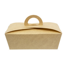 Krabička " párek v rohlíku " Kraft s Ouškem 16x9,5x6cm 1000ml (25 Ks)