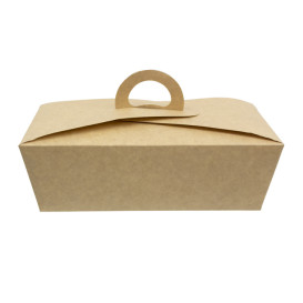 Krabička " párek v rohlíku " Kraft s Ouškem 20x10x7cm 1500ml (140 Ks)