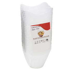 Opakovaně Použitelná Miska Ochutnávká Čtvercová z PP 5,8x5,4x5,2cm 57ml (25 Ks)