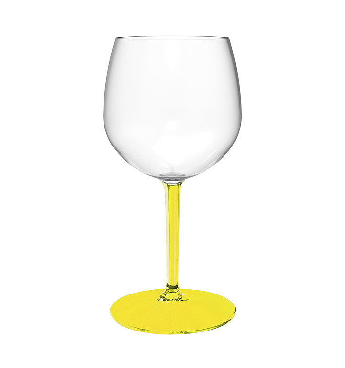 Pohárek Opakovaně Použitelné Durable na Gin Tonic Tritan Žlutou Nožkou 580ml (1 Ks) Pohárek Opakovaně Použitelné Durable na Gin Tonic Tritan Žlutou Nožkou 580ml (1 Ks)