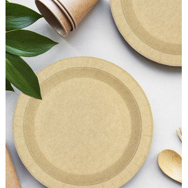 Kartonové Talíře Kulatý Proti Tukům Kraft Ø18cm 245g/m² (50 Ks)