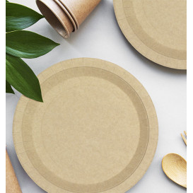 Kartonové Talíře Kulatý Proti Tukům Kraft Ø22cm 245g/m² (350 Ks)