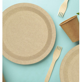 Kartonové Talíře Kulatý Proti Tukům Kraft Ø22cm 245g/m² (50 Ks)