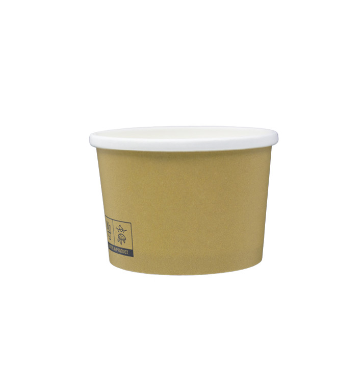 Kraftová Lepenková Nádoba s Bílým Okrajem 250ml Ø9,0cm (25 Ks) Kraftová Lepenková Nádoba s Bílým Okrajem 250ml Ø9,0cm (25 Ks)