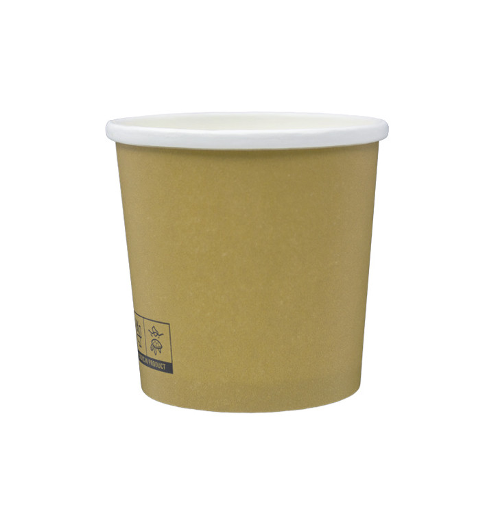 Kraftová Lepenková Nádoba s Bílým Okrajem 350ml Ø9,0cm (25 Ks) Kraftová Lepenková Nádoba s Bílým Okrajem 350ml Ø9,0cm (25 Ks)
