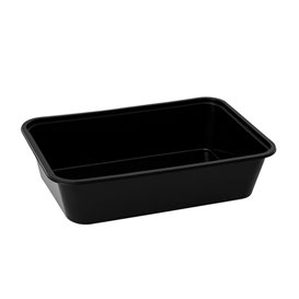 Plastová Miska Obdélníková PP Černá s Vikem 500ml 17,3x11,9cm (500 Ks)