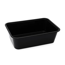 Plastová Miska Obdélníková PP Černá s Vikem 750ml 17,3x11,9cm (500 Ks)