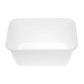 Plastová Miska Obdélníková PP Bílá s Vikem 1.000ml 17,3x11,9cm (50 Ks)