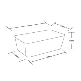Plastová Miska Obdélníková PP Černá s Vikem 1.000ml 17,3x11,9cm (50 Ks)