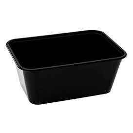 Plastová Miska Obdélníková PP Černá s Vikem 1.000ml 17,3x11,9cm (50 Ks)