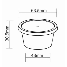Mísa na Omáčku Průhledný s Víčkem PP 2Oz/60ml (100 Ks)