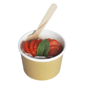 Kraftová Lepenková Nádoba s Bílým Okrajem 250ml Ø9,0cm (25 Ks)
