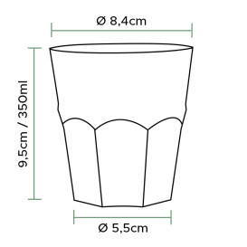 Kelímek Opakované Použití Nerozbitný PP Koktejl Průhledný Ø8,4cm 350ml (420 Ks)