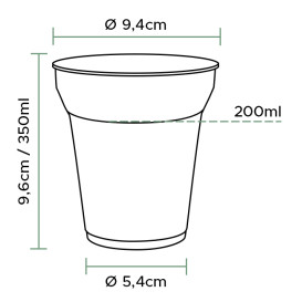 Bio Kelímek PLA Průhledný 350ml (50 Ks)