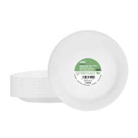 Papírové Talíře Kulaté “Radial” Bílé Ø18cm 200gr/m² (650 Ks)
