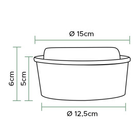 Mísa na Salát Lepenková Kraft-Kraftová s Víkem PET 500ml Ø15cm (50 Ks)