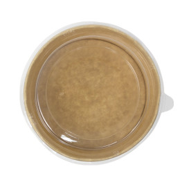 Mísa na Salát Lepenková Kraft-Kraftová s Víkem PET 500ml Ø15cm (250 Ks)
