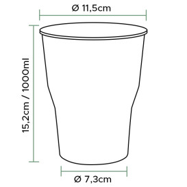 Kelímek Opakovaně Použitelné PP 1.000ml Ø9,4cm (25 Ks)