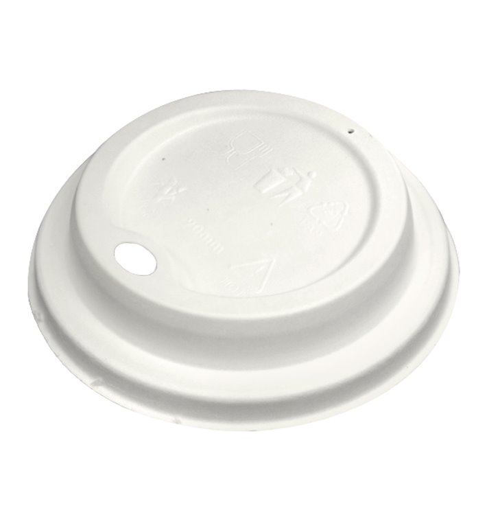 Víčko s Otvorem Lisované Vlákno Bílá Ø9,0cm (50 Ks) Víčko s Otvorem Lisované Vlákno Bílá Ø9,0cm (50 Ks)