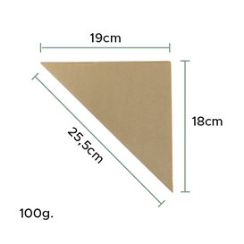 Papírové Kornouty Nepromastitelný Kraft 25,5cm 100gr (100 Ks)