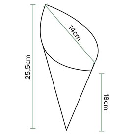 Papírové Kornouty Nepromastitelný Kraft 25,5cm 100gr (1.600 Ks)