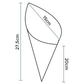 Papírové Kornouty Nepromastitelný Kraft 27,5cm 250gr (1.600 Ks)