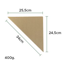 Papírové Kornouty Nepromastitelný Kraft 34cm 400gr (100 Ks)