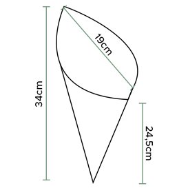 Papírové Kornouty Nepromastitelný Kraft 34cm 400gr (2.000 Ks)