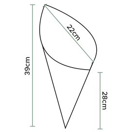 Papírové Kornouty Nepromastitelný Kraft 39cm 600gr (100 Ks)