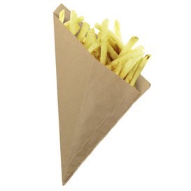 Papírové Kornouty Nepromastitelný Kraft 27,5cm 250gr (100 Ks)
