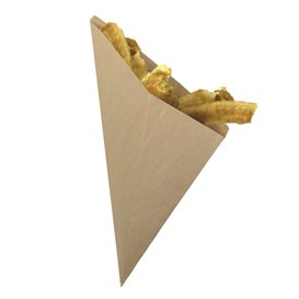 Papírové Kornouty Nepromastitelný Kraft 39cm 600gr (100 Ks)