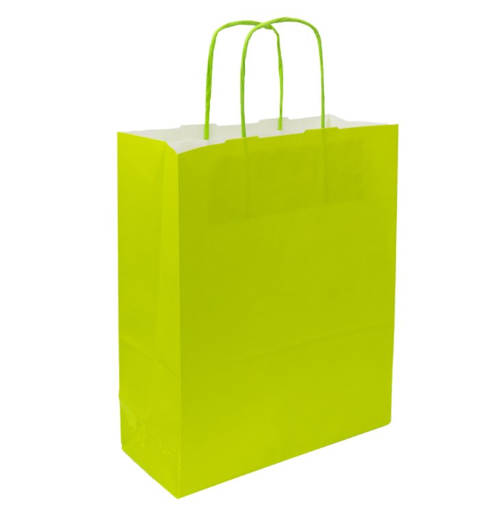 Papírové Tašky Zelený s Ouškems 90g/m² 28+10x22 cm (25 Ks) Papírové Tašky Zelený s Ouškems 90g/m² 28+10x22 cm (25 Ks)