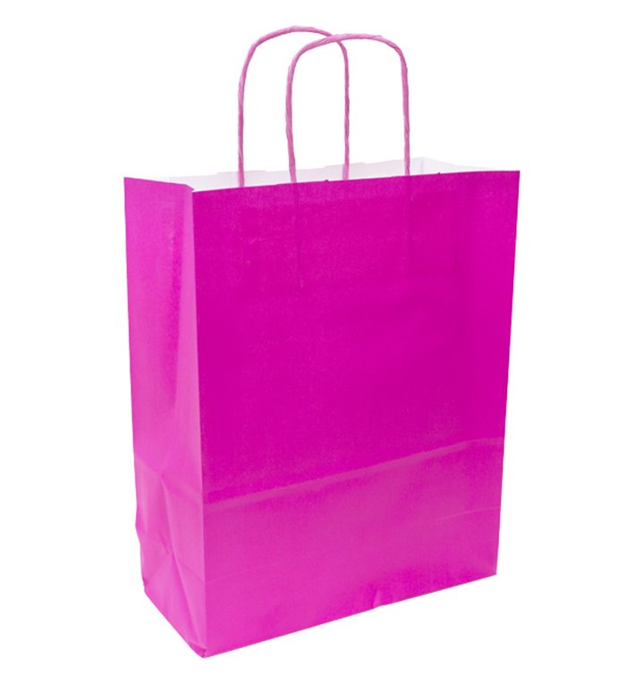 Papírové Tašky Fuchsie s Ouškems 90g/m² 28+10x22 cm (250 Ks) Papírové Tašky Fuchsie s Ouškems 90g/m² 28+10x22 cm (250 Ks)