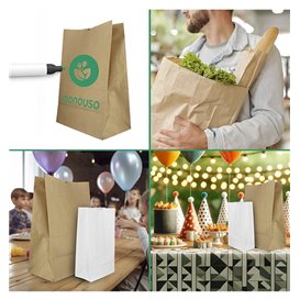 Papírové Sáčky bez Plochým Kraft 60g/m² 18+11x34cm (25 Ks)