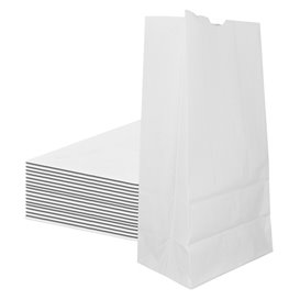 Papírové Sáčky bez Plochým Kraft Bílá 60g/m² 18+11x34cm (25 Ks)