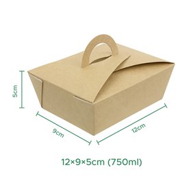 Krabička " párek v rohlíku " Kraft s Ouškem 12x9x5cm 750ml (25 Ks)