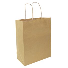 Kraftové Papírové Tašky s Plochým Uchem 80 g/m² 22+10x28cm (50 Ks)